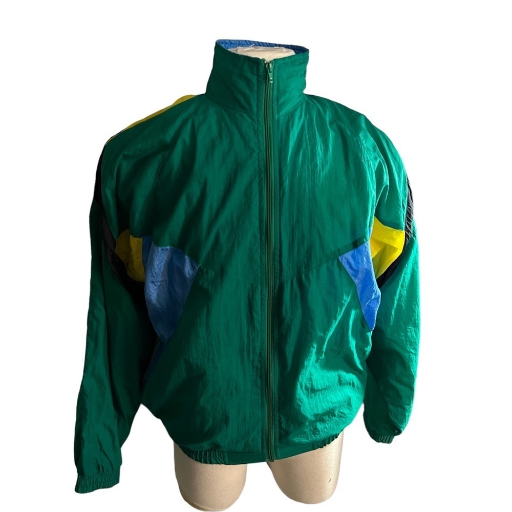 Vintage Forever Young Men Green Yellow Full Zip Track Jacket Sz L Fresh Prince
